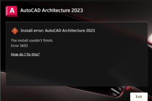 AutoCAD 2024 error 1603