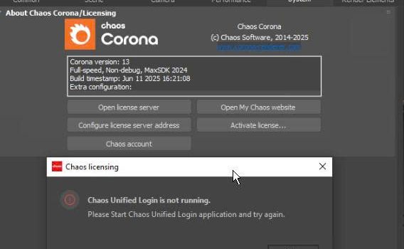 Chaos Unified Login is not running Chaos Unified Login is not running
