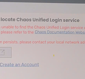 Enscape could not locate Chaos unified login service
